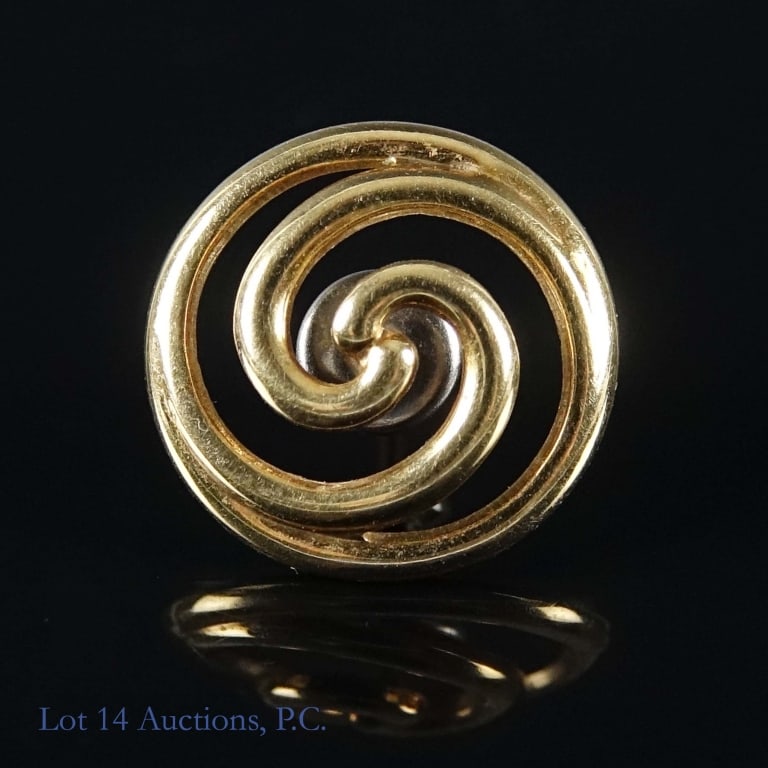 9k Gold Earring: Singular earring without its match, made from 9k gold. Weighs approximately 1.16g or 0.03 troy oz.