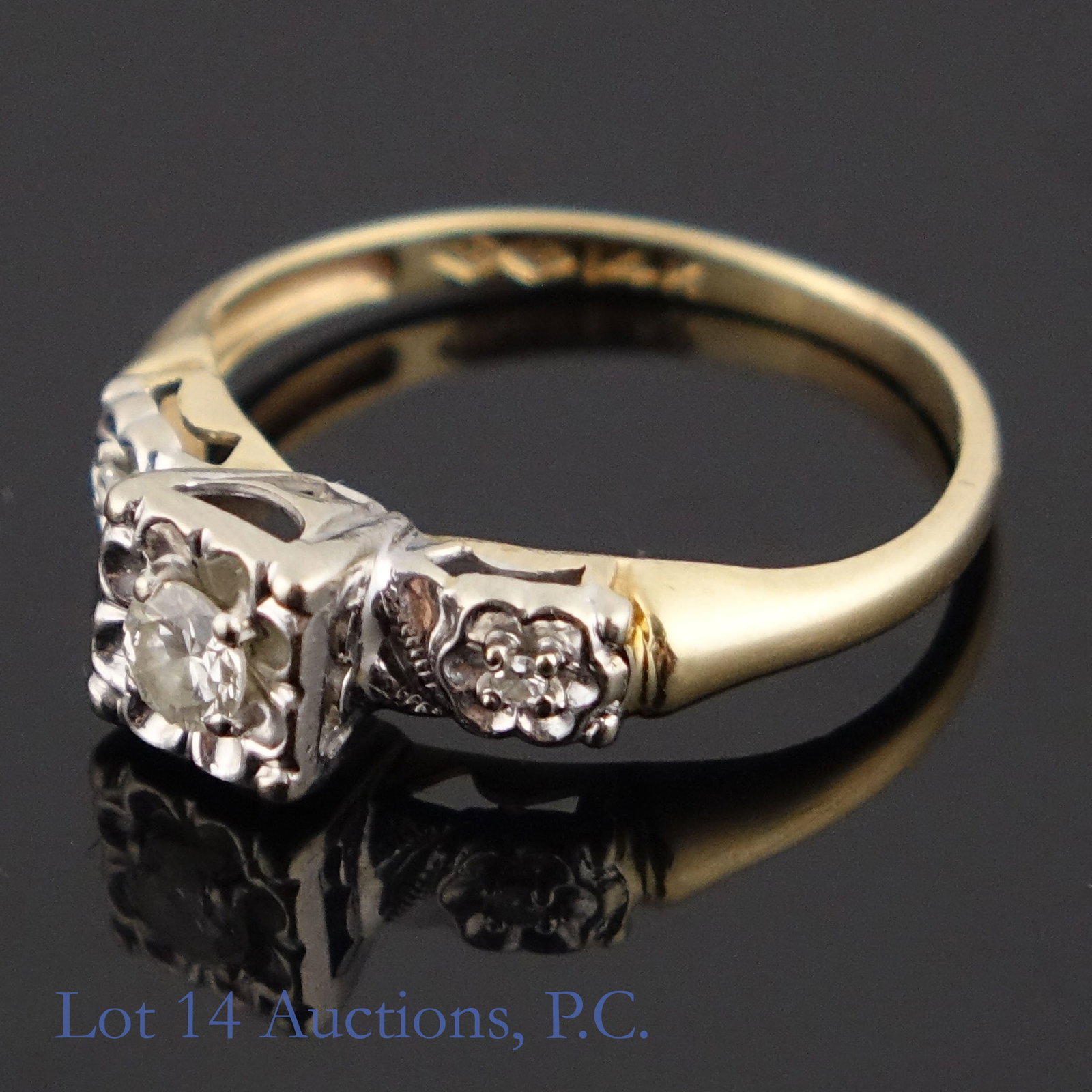 14k Gold Diamond Ring - 2