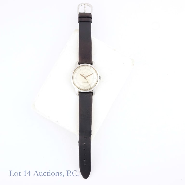 Ernest Borel Incastar Wrist Watch: Ernest Borel Incastar wrist watch. Case diameter approximately 34mm not including the crown. Calfskin band. Watch is running but has not been tested for accuracy or power reserve.