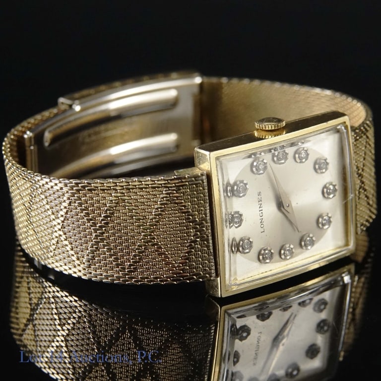14k Y. Gold & Diamond Men's Longines Tank Watch (1 of 5)