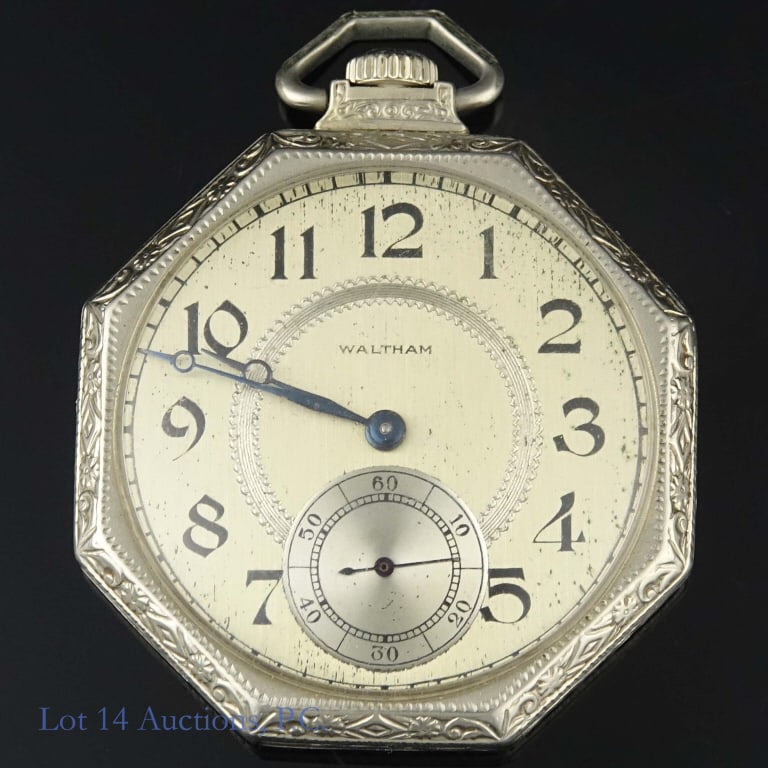 14k Two Tone Gold Waltham Pocket Watch, C 1925 (1 of 5)