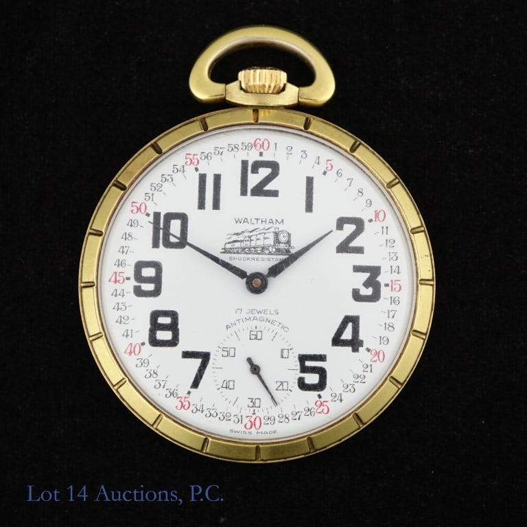 Waltham Art Deco Locomotive Pocket Watch (1 of 5)
