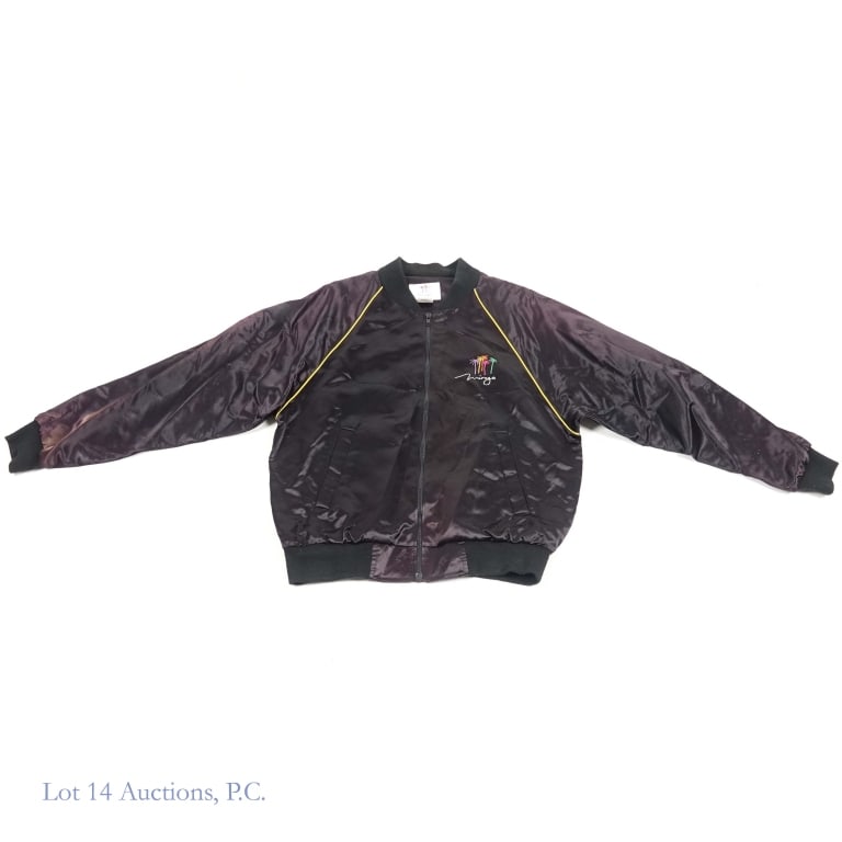 1992 Boxing Holyfield Bowe Mirage Jacket: Acetate jacket (size: Large) made for the Mirage Hotel & Casino, celebrating the November 13, 1992 fight between Evander Holyfield and Riddick Bowe held at the Thomas & Mack Center on the campus of