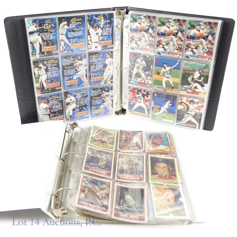 Early 1990's Baseball Cards (350): Two binders containing a variety of baseball cards from 1990 and 1991. Looking through the cards we did see some modern day HOF members as well as some minor rookie cards. All of the cards have been