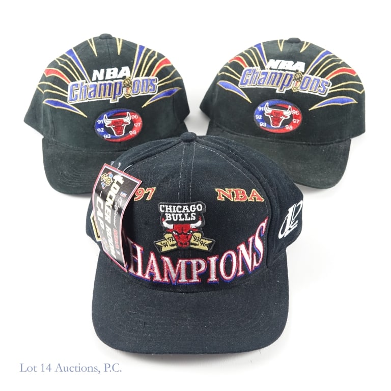 Chicago Bulls NBA Champs 90s Hats 2 NWT + 1 (1 of 5)