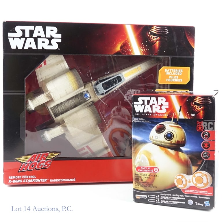 Remote Controlled Star Wars X-Wing & BB-8 NOS: Two pieces - new old stock. Disney Spin Master Air Hogs remote control Star Wars X-Wing Starfighter. New in sealed box. Box has some damage on back and light wear. ***** Disney Hasbro Star Wars: The F