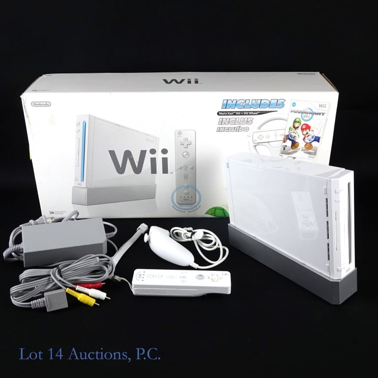 Nintendo Wii White Mario Kart Set CIB T+W (1 of 5)