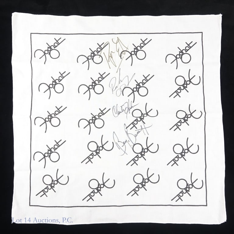 Foghat Bandana Signed By Four Band Members: Foghat bandana signed by four (4) band members. Approximately 21" X 21". No COA.