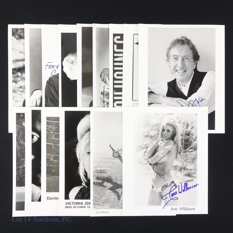 Music & Adult Autographs (15): *** This lot is sold "As Is" with no COAs or guarantees. *** Collection of black & white 8" x 10" photos: Music related: Eddy Arnold ** (x2) Freddy Cole) ** Maynard Ferguson ** Johnny Griffin ** (x2) 