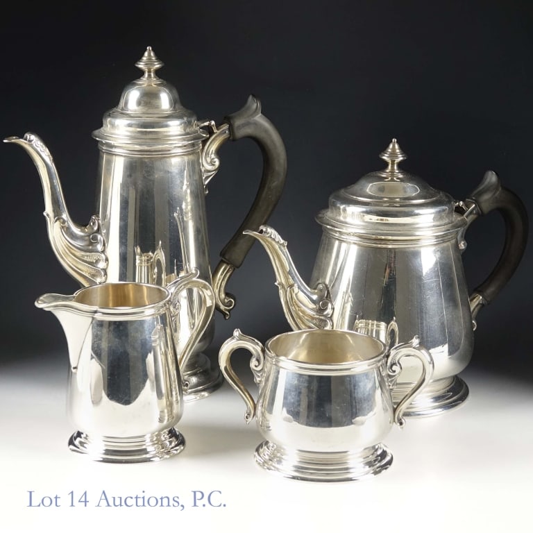 Sterling Benjamin Faneuil Tea Set by Lunt, 64 ozt. (1 of 9)