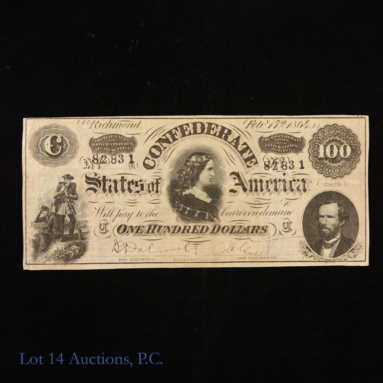 1864 CSA $100 note Richmond (F-T65) (1 of 4)