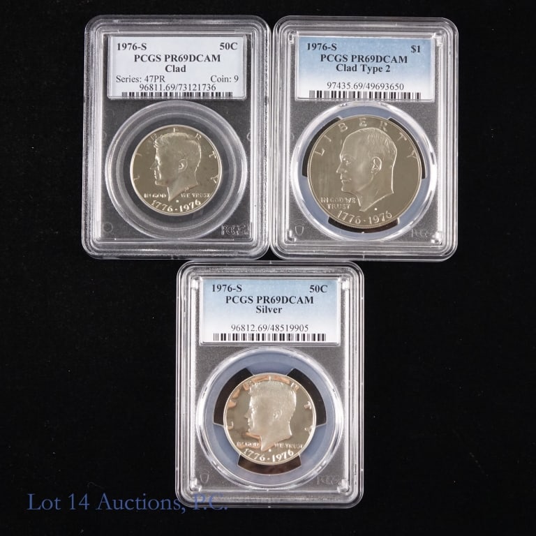 1976-S US Silv/Clad 50c & $1 (PCGS PR 69 DCAM), 3 (1 of 18)