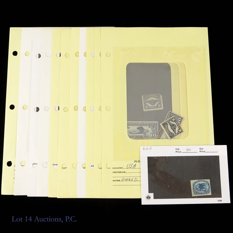 Airmail, Spec Del, Registry & Pre-Paid Stamps, 18: Eighteen (18) United States airmail, special delivery and registry postage stamps as follows: ---SPECIAL DELIVERY: --1885 10 cents used (#E-1) (2), --1894 10 cents new & Used (#E-4, #E-12) (2), and --