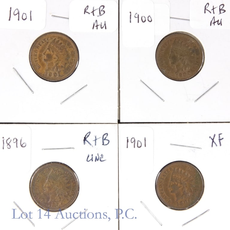 1896 - 1901 US Indian Head Cents, 4 (1 of 2)
