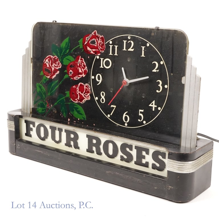 Four Roses Illuminated Clock Display LOCAL (1 of 10)