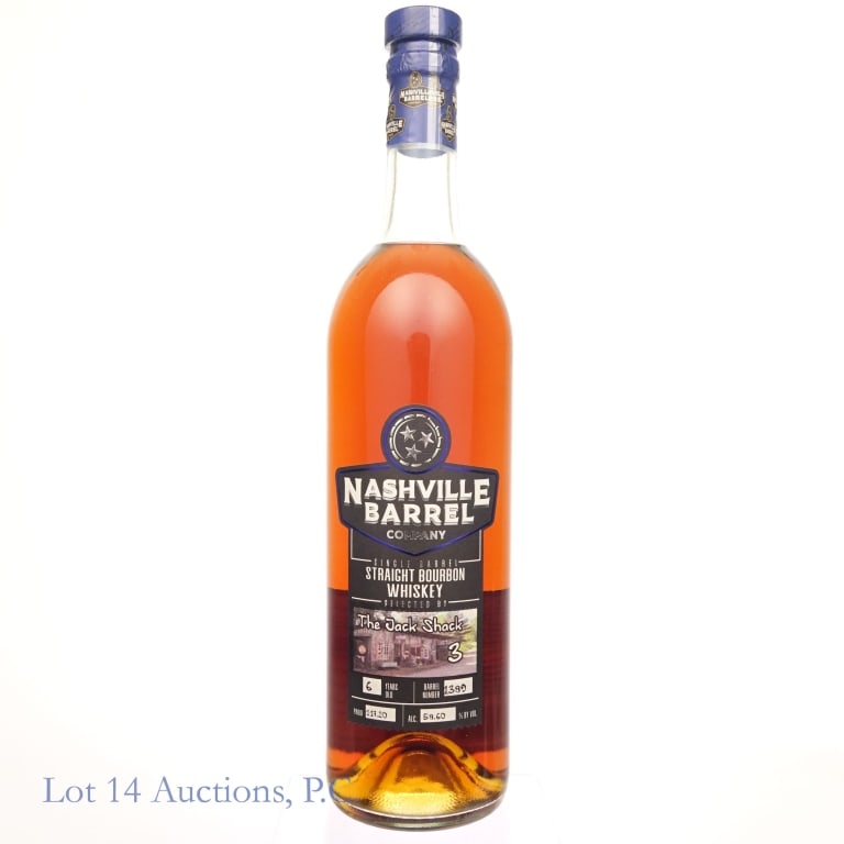 Nashville Barrel Company 5 Year Bourbon Store Pick: Nashville Barrel Company 5 Year Single Barrel Bourbon, 117.20 Proof, 750 ml, Tennessee Jack Shack 3 Private Selection, Barrel #1389.