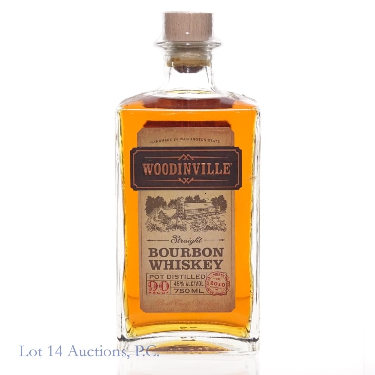 Woodinville Pot Distilled Bourbon Whiskey: Woodinville Pot Distilled Bourbon Whiskey, 90 proof, 750ml. Washington State.