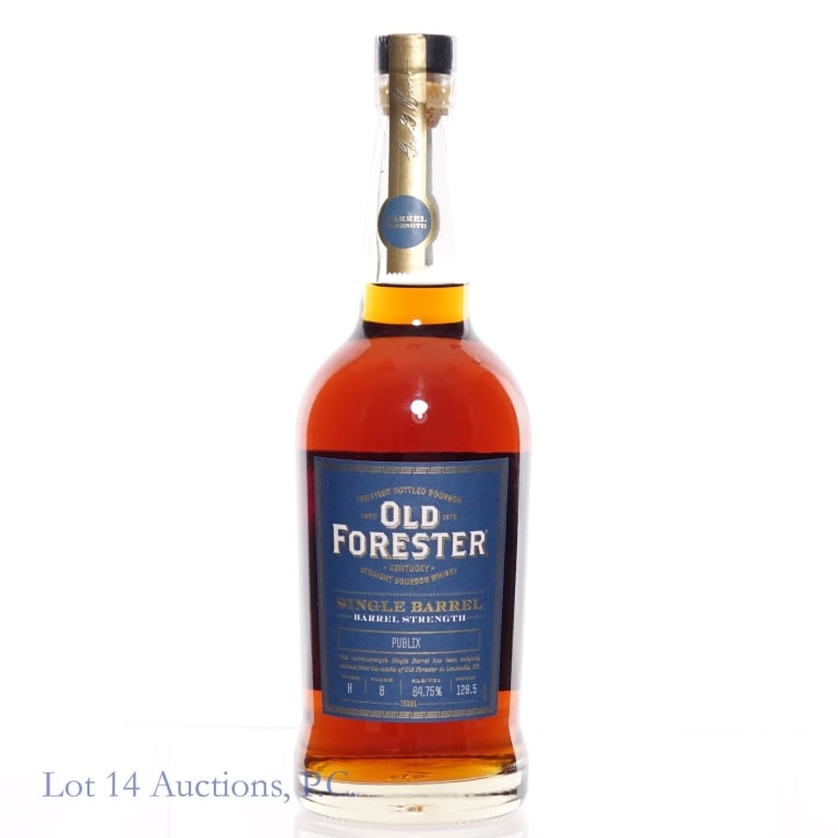 Old Forester Barrel Strength Bourbon Store Pick: Old Forester Single Barrel Barrel Strength Bourbon, 128.5 Proof, 750 ml, Publix pick. Warehouse H Floor 8.