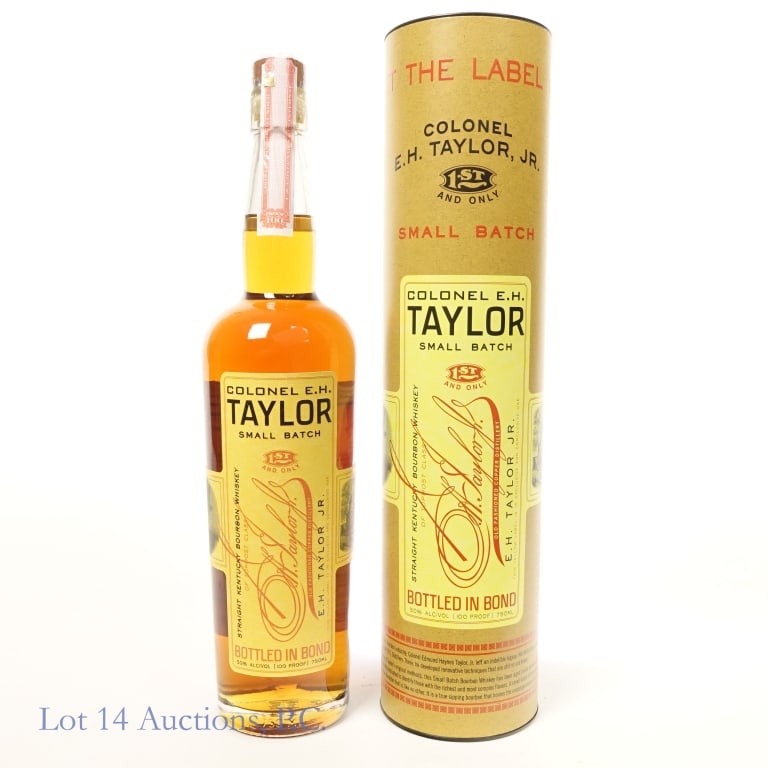 Colonel E.H. Taylor Small Batch Bourbon (2025): Colonel E.H. Taylor Small Batch Bourbon (2025), 100 Proof, 750 ml, Cylinder tube included. Etch: L250160101:53D.