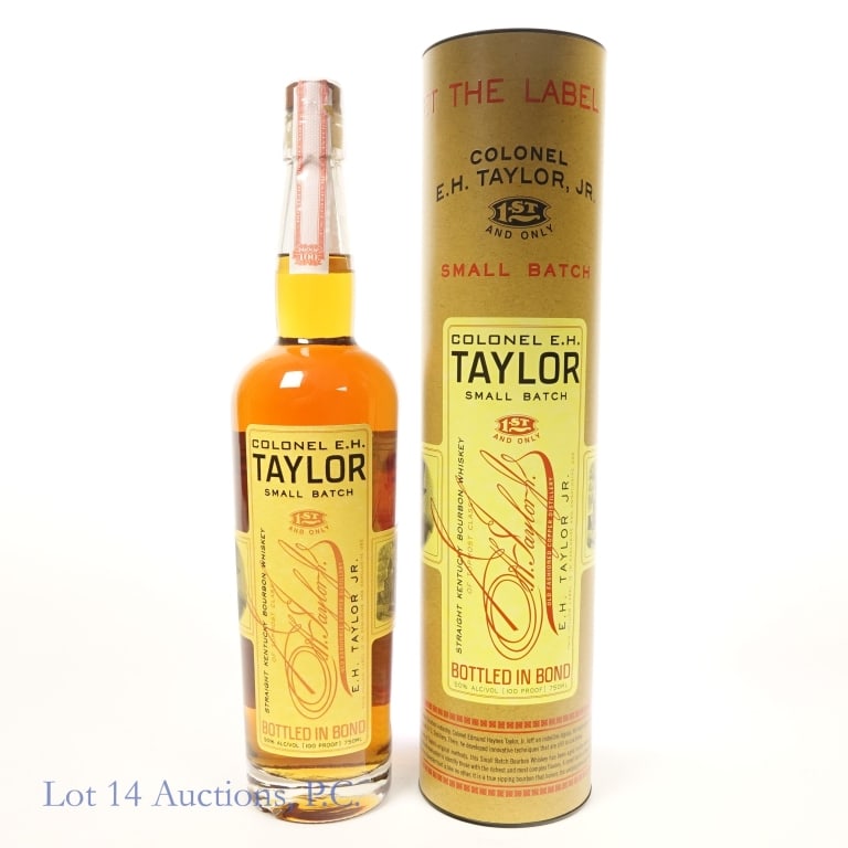 Colonel E.H. Taylor Small Batch Bourbon (2025): Colonel E.H. Taylor Small Batch Bourbon (2025), 100 Proof, 750 ml, Cylinder tube included. Etch: L250160106:24D.