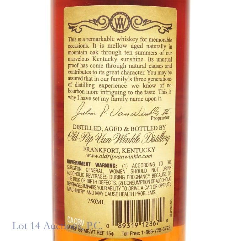Old Rip Van Winkle 10 Year Bourbon - 5
