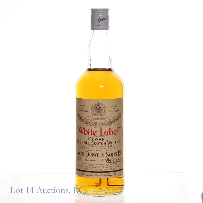 Dewar's White Label Scotch Vintage Bottle (1 of 3)