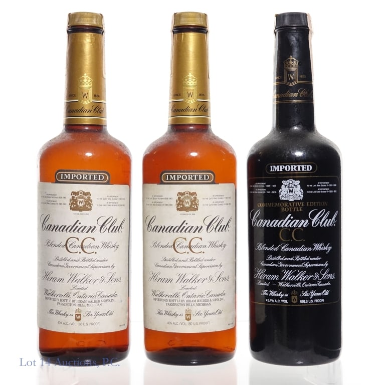 '85 Canadian Club & '84 Commemorative Bottle (2+1) (1 of 4)