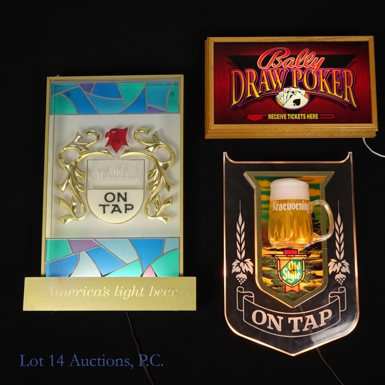 Illuminated Bar & Beer Signs, T&W (3) LOCAL (1 of 8)