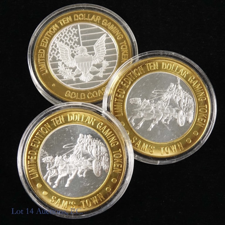 US 99% Silver Las Vegas Gaming Tokens (3) (1 of 3)