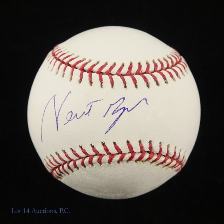 Newt Gingrich Signed Baseball - NO COA: OML (Selig) baseball signed across the sweet spot by Newt Gingrich. The signature presents well and the baseball has justt the faintest amount of age related discoloration. This signature does not