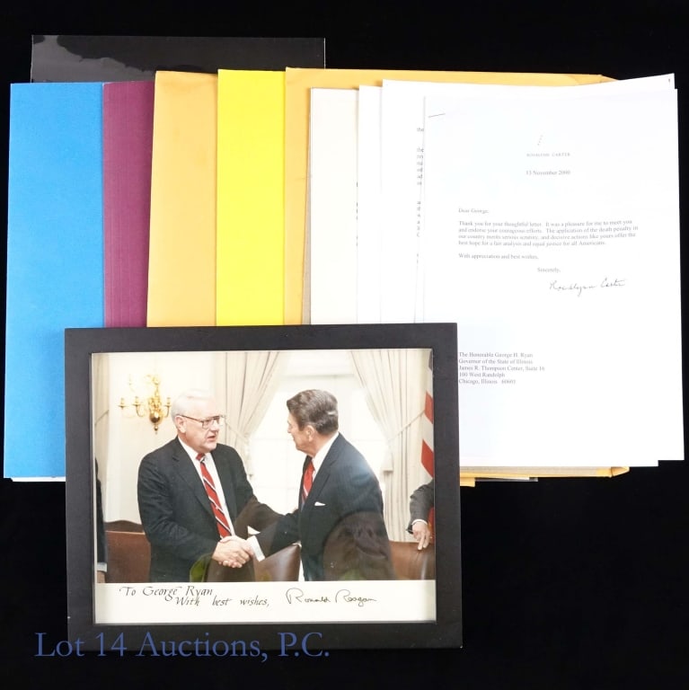Signed Letters US Presidents To IL Gov George Ryan: This is an amazing collection of personal letters sent from former US President's and other dignataries to former IL Governor George Ryan. None of these letters or signatures have a third party COA