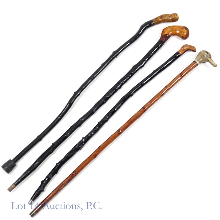 4 Walking Sticks - Estate Of Il. Gov. George Ryan: We have a nice assortment of items from the estate of former Illinois Governor George H. Ryan. Gov. Ryan led the Southside Irish parade for many years, and his family said he was fond of carrying one 
