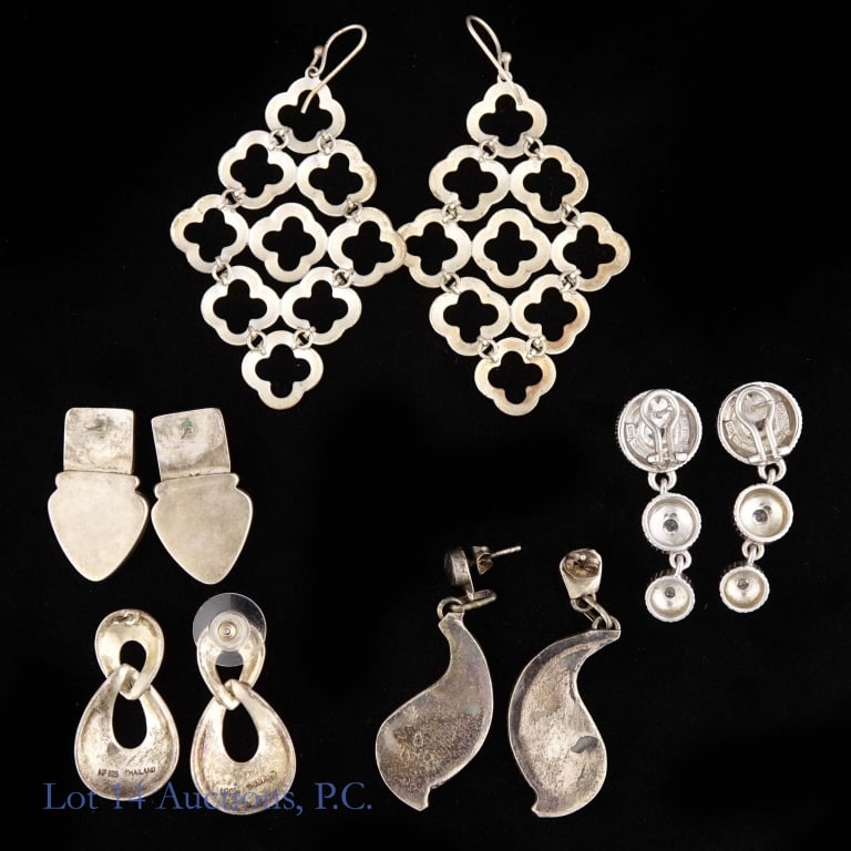 Silver Earrings, Mostly Sterling - 3