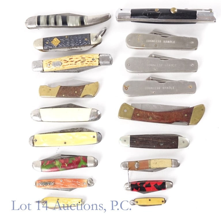 Vintage Pocket Knives Imperial Kutmaster More (18): Eighteen (18) vintage pocket knives including 1 spring-loaded, 3 Kutmaster "Rooster Nutter", Camillus, Colonial, Craftsman, Comanche Cutlery, and more. See photos for details and selection.