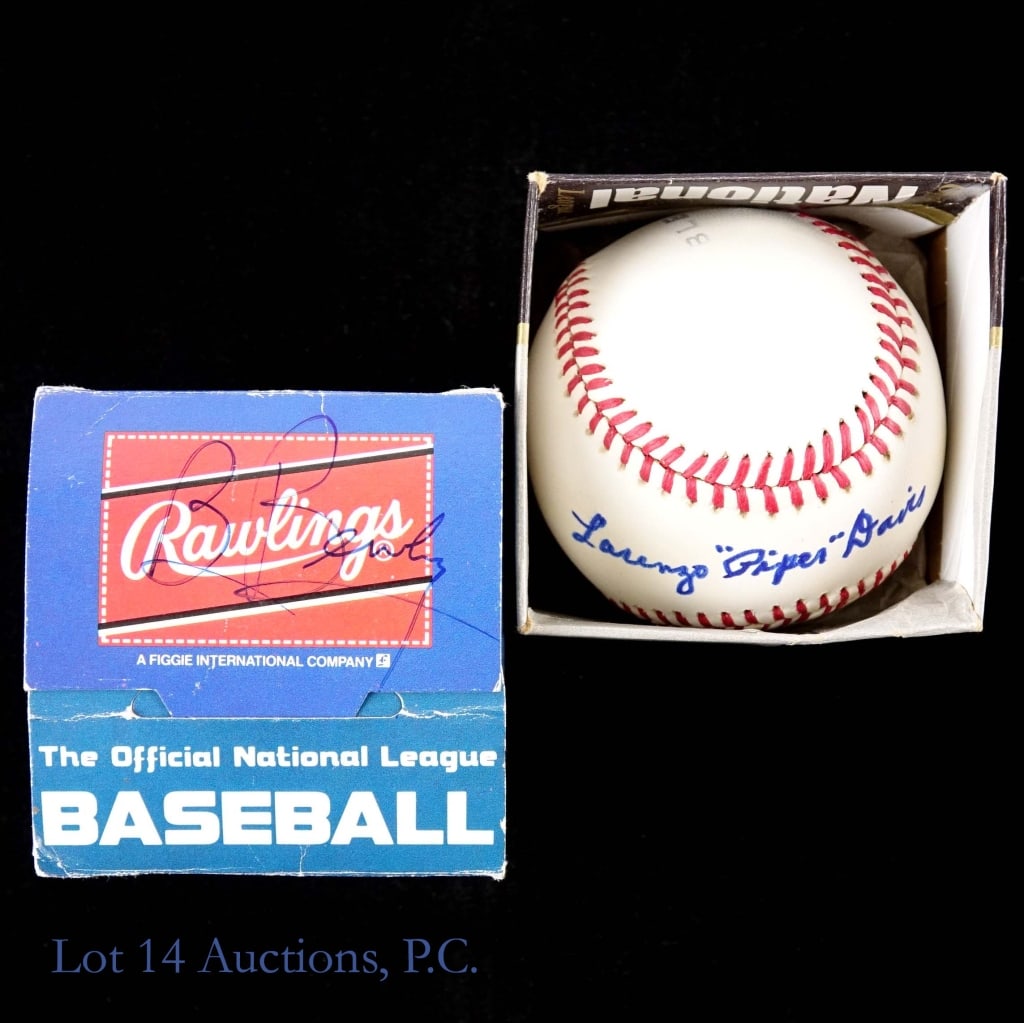 Piper Davis Bill Beverly Negro League Baseballs: Two (2) signed baseballs. Per consigner these baseballs were signed in person, but we have no COAs. Rawlings official Babe Ruth League baseball signed on the sweetspot by Lorenzo "Piper" Davis. **** R