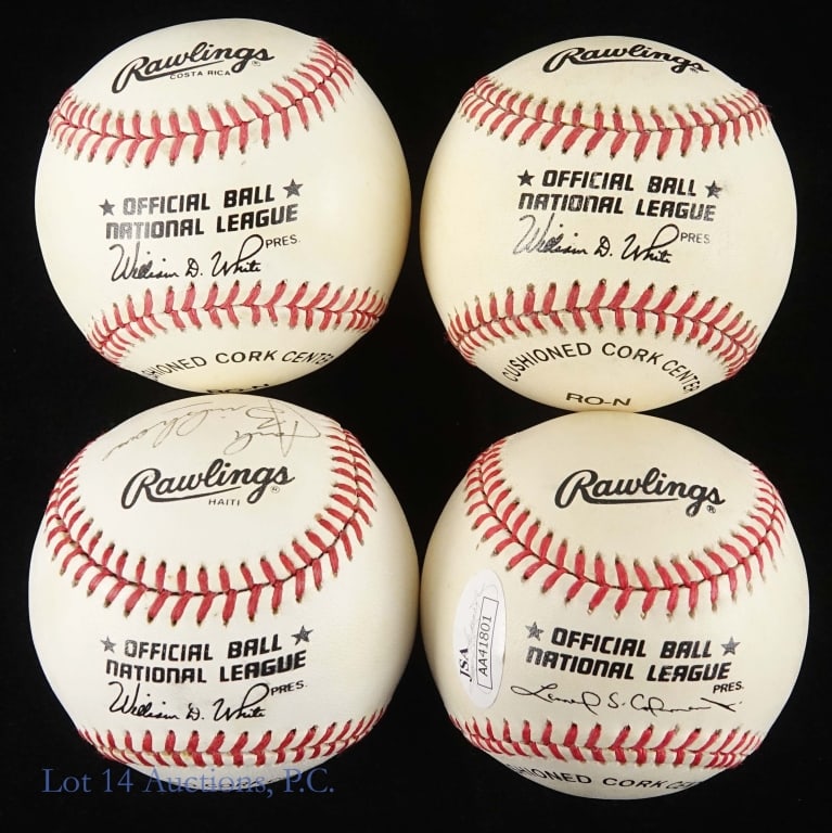 Cubs HOF Legends Signed Baseballs (4) - 2