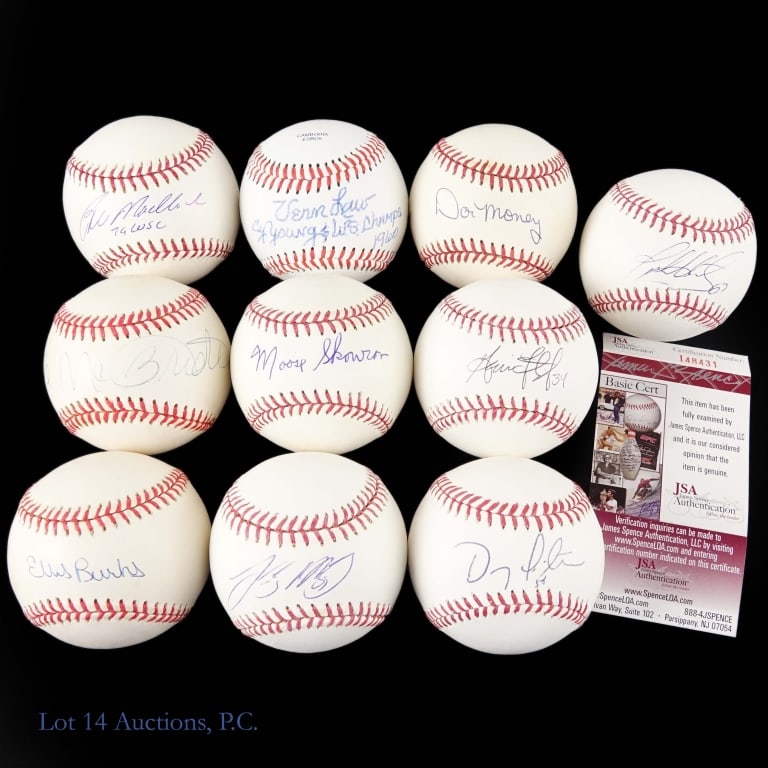 10 Single Signed Baseballs: Ten single signed baseballs from various former Major League players. Inside this collection you will find the following Lastings Milledge signed OML (Selig) baseball *** Ellis Burks signed OAL