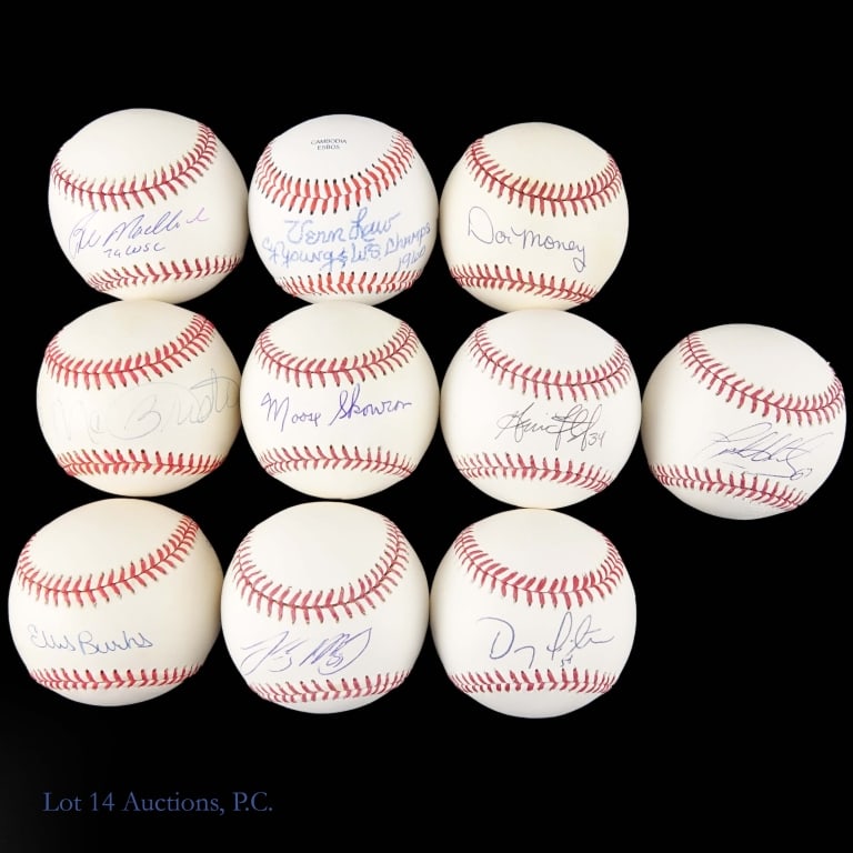 10 Single Signed Baseballs - 2