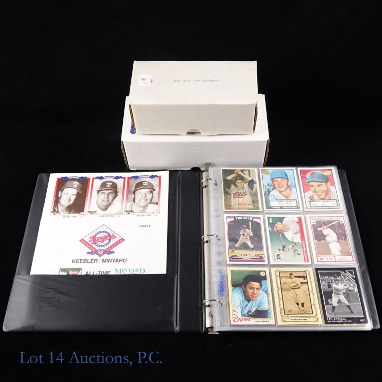 1976 Through 2000's Baseball Cards: Assortment of baseball cards from 1976 up through the early 2000's. There are a variety of cards from different manufacturers. Cards of interest are a Keebler Texas Rangers card set from the final sea