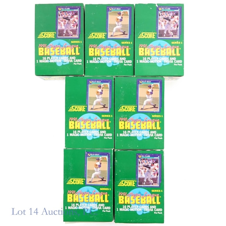 1991 Score Baseball Card Wax Boxes (7) (1 of 11)