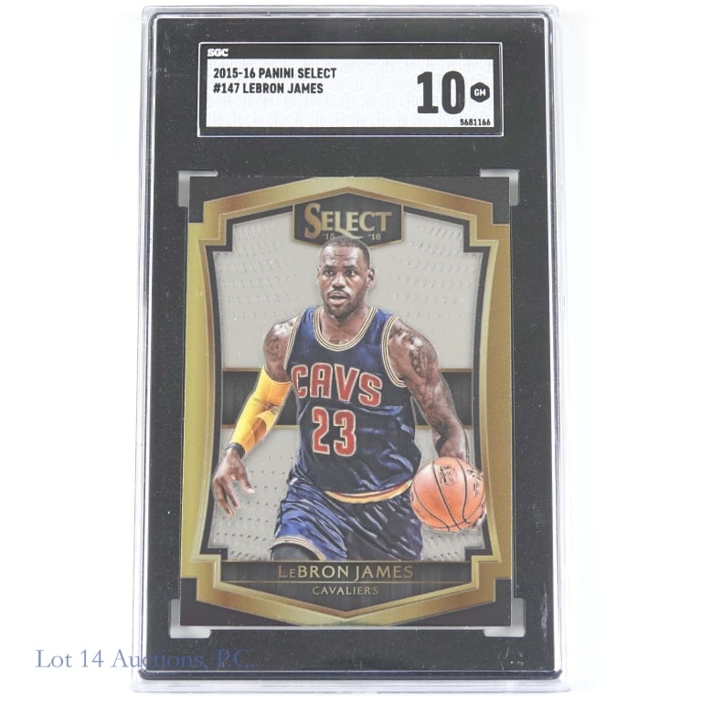 2015-16 Panini Sel LeBron James (SGC 10 Silver?): 2015-16 Panini Select basketball card #147 Lebron James. Graded by SGC as GM 10 (5681166). We have confirmed this ID number at SGC's site. We have tried comparing this card to determine its precise