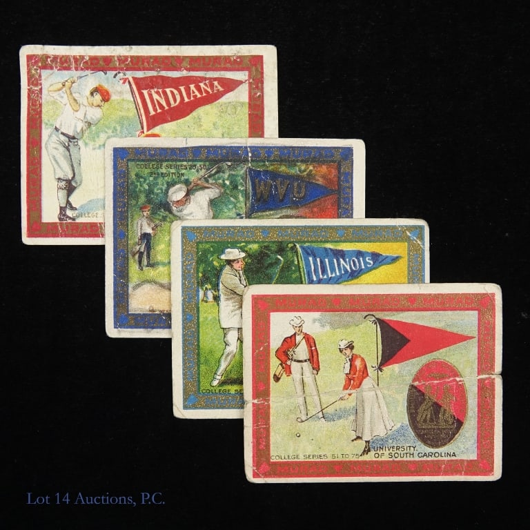 T51 Murad Cigarette College Series Golf Cards (4) (1 of 5)