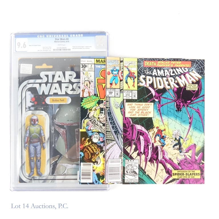 Star Wars Key Comics, 1 CGC MARVEL (4): Star Wars Key Comics, 1 CGC MARVEL (4). Collection of four (4) Marvel comic books including 2 Key Star Wars comics. Key Issues: Star Wars #2 (1977) - First appearance of Obi Wan Kenobi (in story), Han