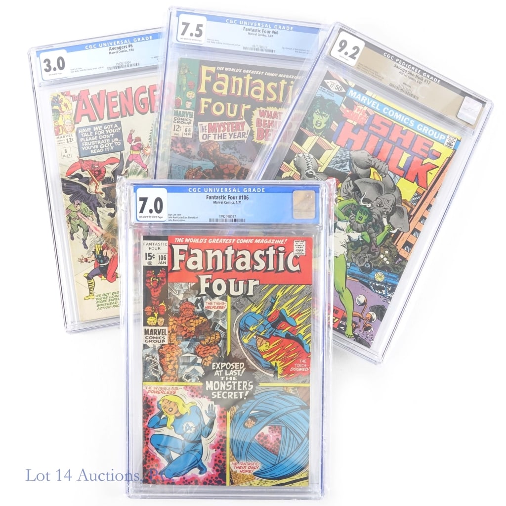 CGC Comics, Avengers #6, Key Marvel (4): CGC Comics, Avengers #6, Key Marvel (4). Four (4) GCG graded comic books including Key Issues. Avengers #6: CGC 3.0; #3912677004, Off-white pages; KEY - First appearance of Baron Zemo and his masters 