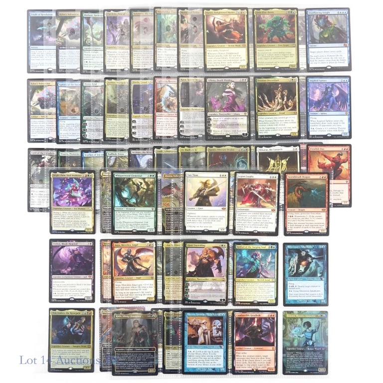 Magic The Gathering Cards, All Mythic (99 Total): Magic The Gathering Cards, All Mythic (99 Total). Features (11) pages of cards that are exclusively mythic. The cards seem to be predominantly from 2018-2026. Please see images for details regarding c