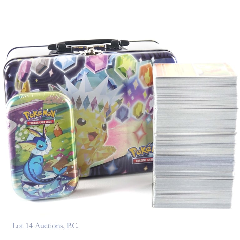 Pokemon TCG Collector Chest & Mini Tin: Pokemon TCG Collector Chest & Mini Tin Pokemon TCG Collector Chest opened and missing original contents, containing common and uncommon Pokemon cards, Prismatic Evolutions Mini Tin is factory sealed. 