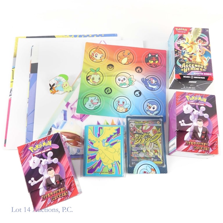 Pokemon Cards, Holo, Rev. Holo ( +250): Pokemon Cards, Holo, Rev. Holo ( +250). Lot containing over 250 Pokemon cards that are almost exclusively holo and reverse holo. Also included are two sealed energy packs, posters, sleeves and a butto