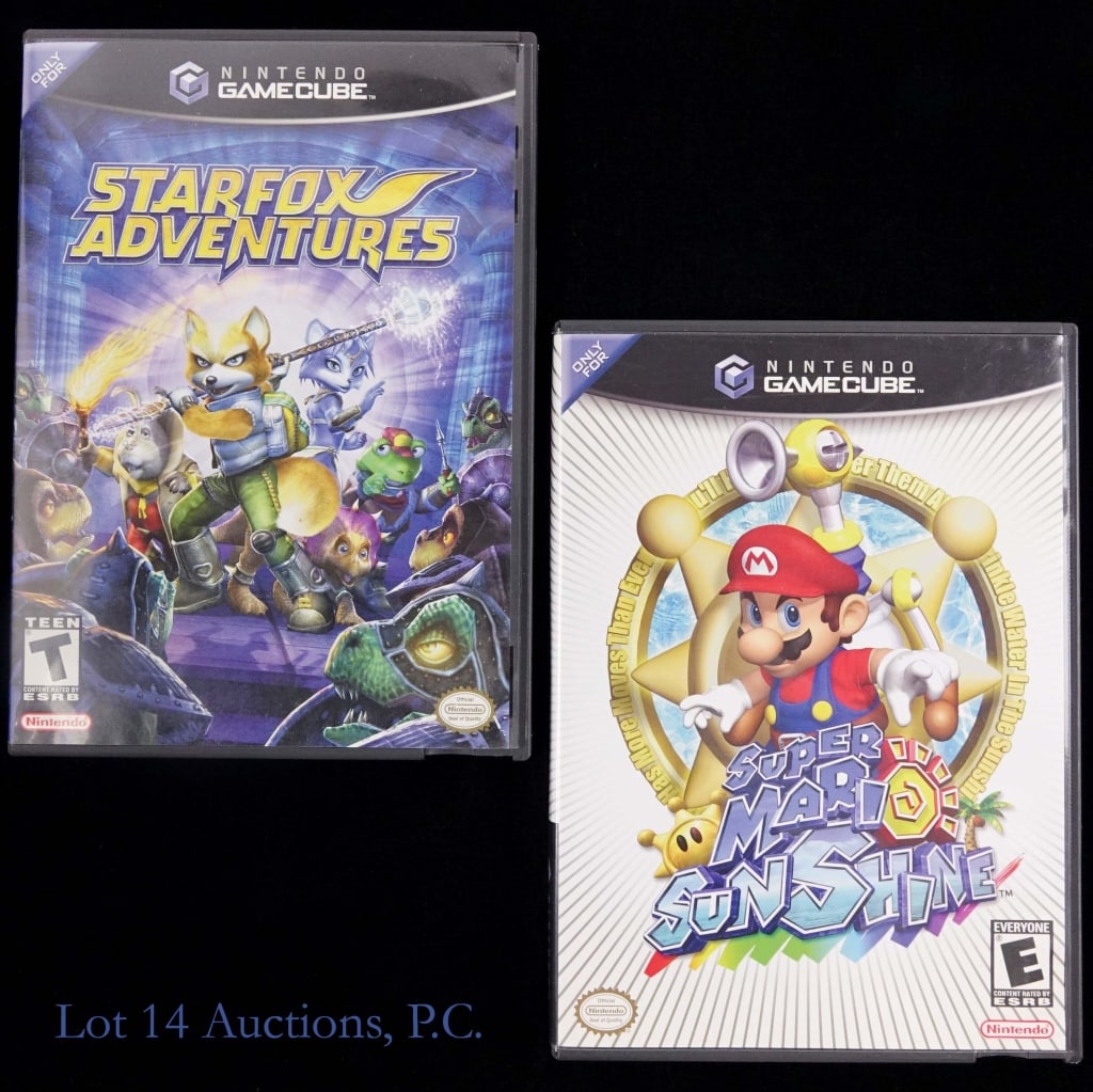 GameCube Starfox Adv, Super Mario Sunshine (2): 2 Nintendo GameCube games. 1 - Starfox Adventures, no manual. Disc and Precautions Booklet in case. 2 - Super Mario Sunshine, complete in box. See photos for details and condition.