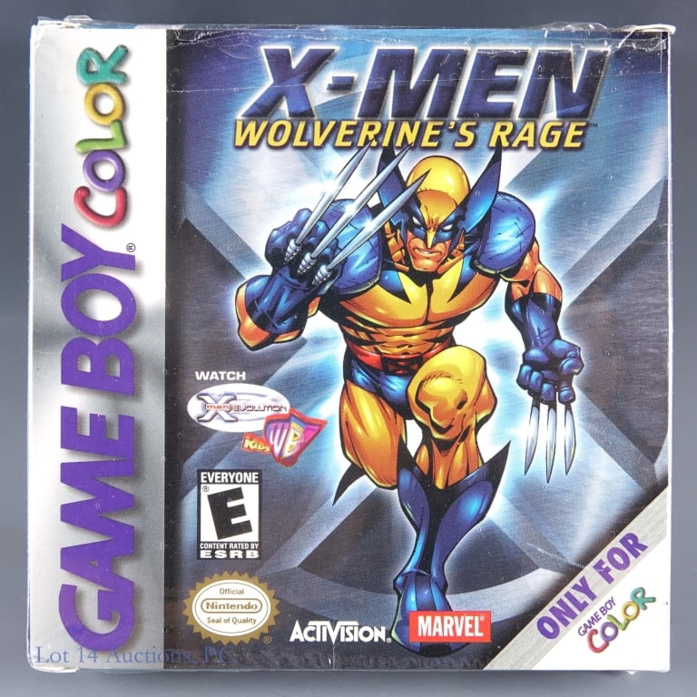 Factory Sealed X-Men Game Boy Color Game: Factory sealed X-Men Wolverine's Rage game for Nintendo Game Boy Color. Small tears in plastic on the top left and right corners.