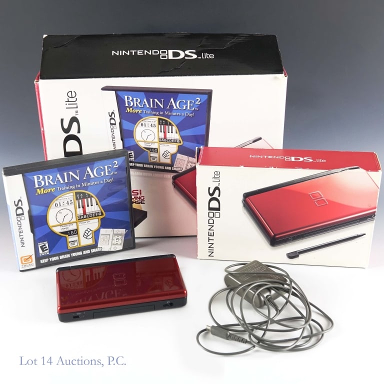 Nintendo DS Lite Brain Age 2 Bundle No Case T+W (1 of 6)